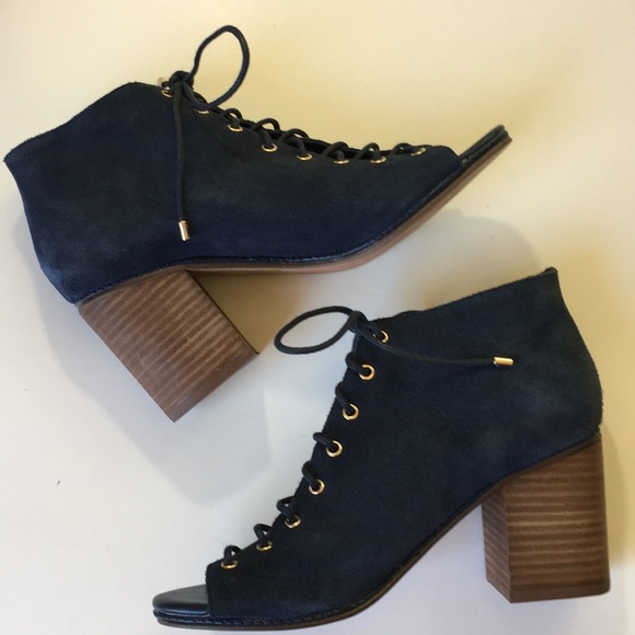 Aldo Shoes - ❌SOLD❌Aldo Peep Toe Blue Suede Heels Booties